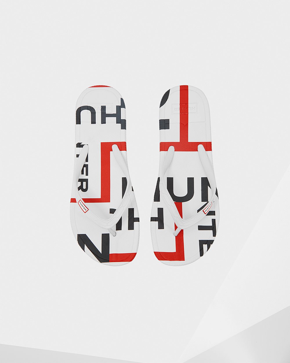 Japonki Męskie - Hunter Original Exploded Logo - Białe - GXEY-39450